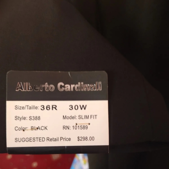 Alberto cardinali Mens suit Black tailored fit 36 regular slim fit brand new - Picture 2 of 6